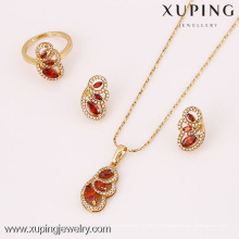 61678 Xuping Fashion China Wholesale 18K Charming Glass Gold Jewelry Set